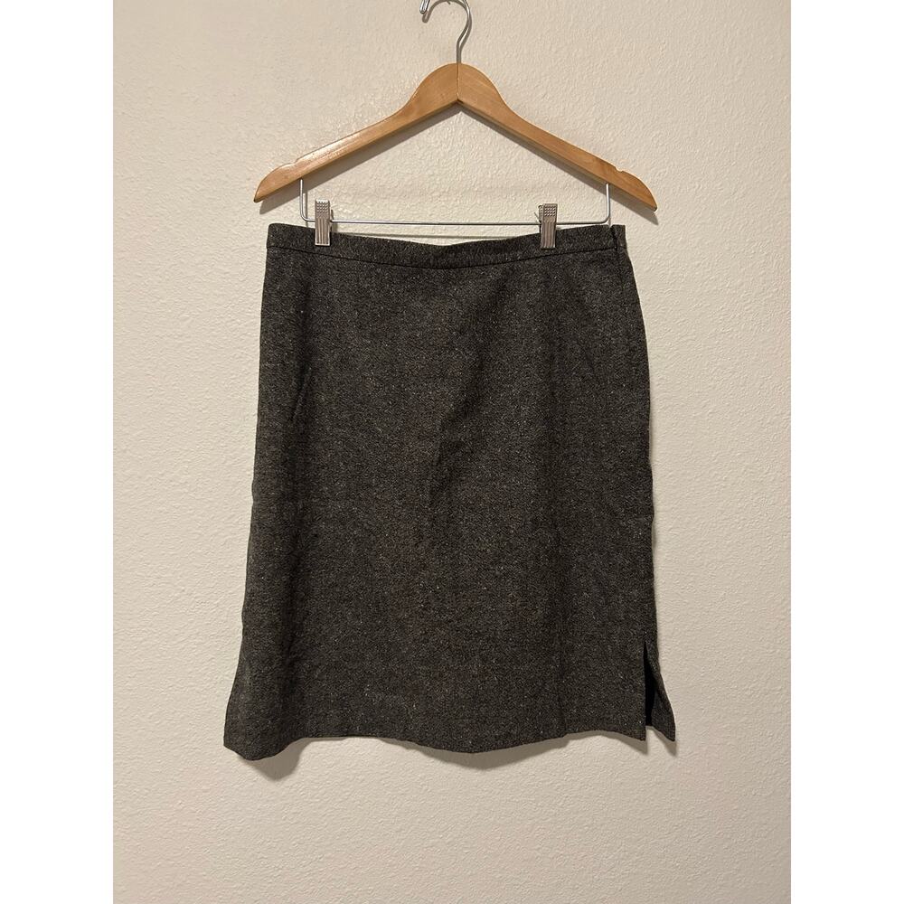 Vintage ShangHai Tang Wool Skirt Women's Size 14 Knee Length Luxury Fully Lined